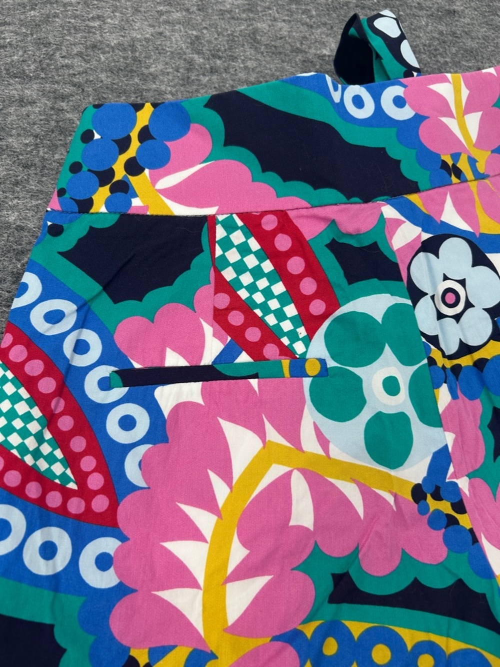 J. Crew Pink Blue Green Multi-Print Tie-Waist Skort - Picture 6 of 13